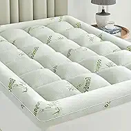 Ultra Soft Mattress Topper California King Size Viscose Derived from Bamboo, Thick Pillow Top Mattress Pad Cover for Back Pain, Cooling Mattress Protector with 8-21 Inch Deep Pocket