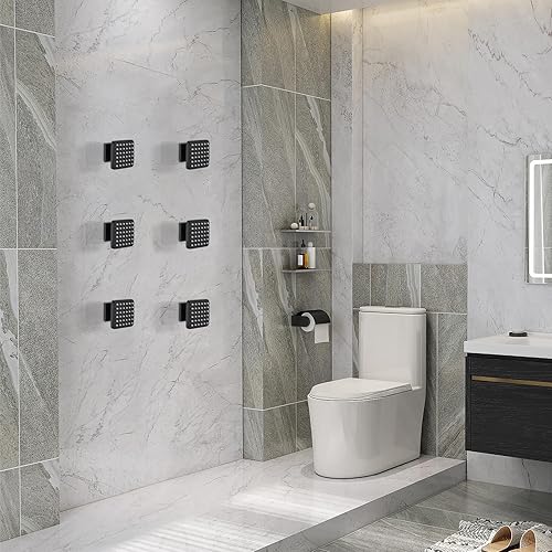 Vista 18 de Chorro de ducha de latón macizo, chorro de cuerpo cuadrado para ducha, chorro de ducha corporal de alta presión, chorro de pulverización de masaje