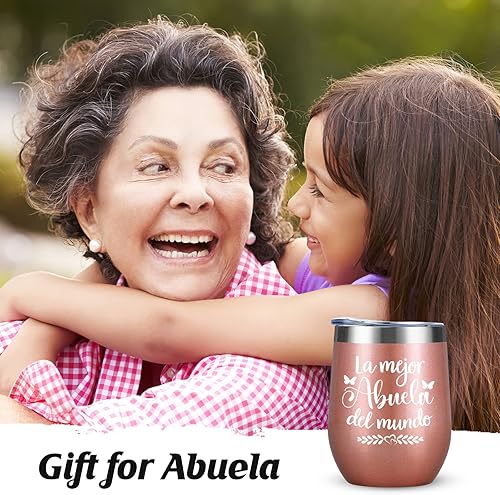 Miniatura 5 de LiqCool Regalos de Abuela en español, regalos para el día de la madre para Abuela, regalos de cumpleaños para vaso de vino de abuela, regalos de