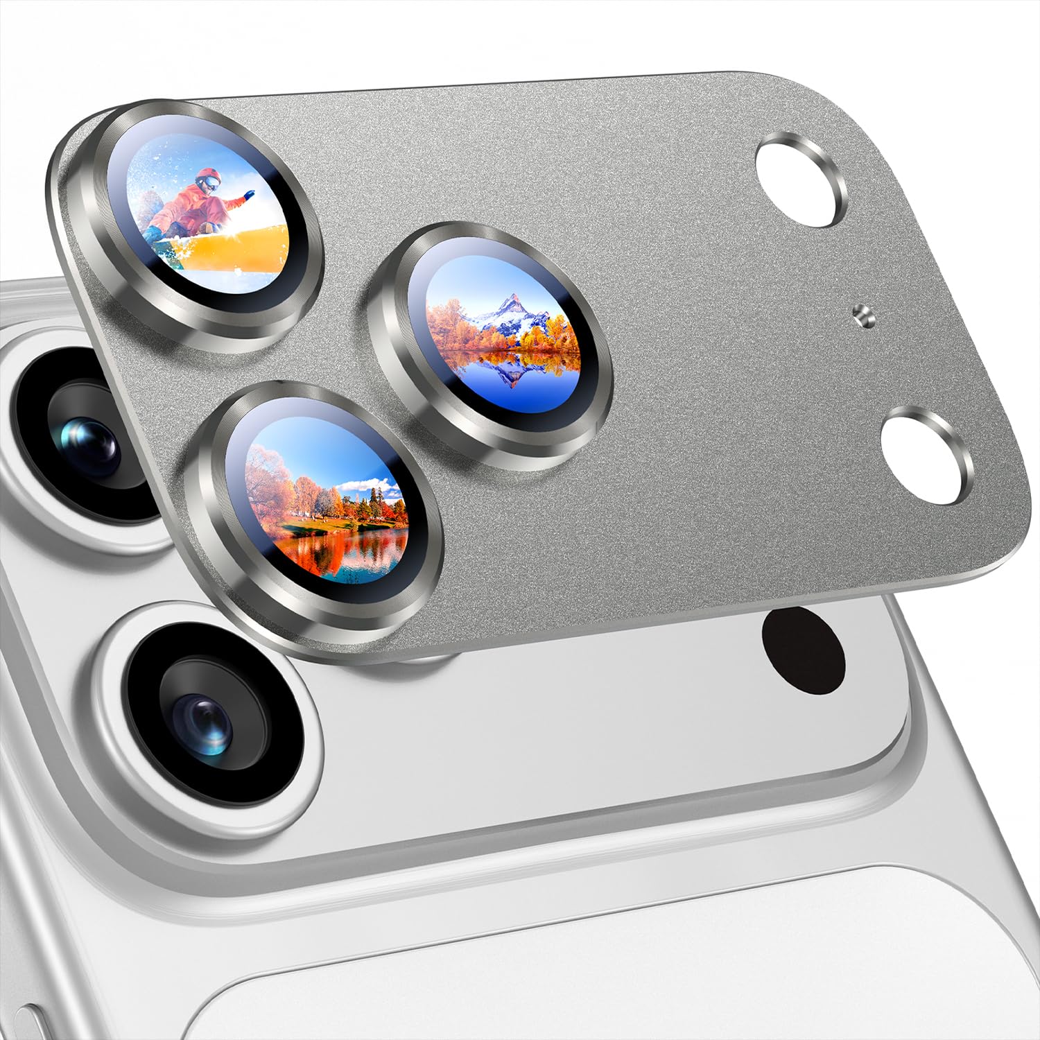 Uyiton for iPhone 17 Pro Camera Lens Protector, Metal Frame Glass Cover