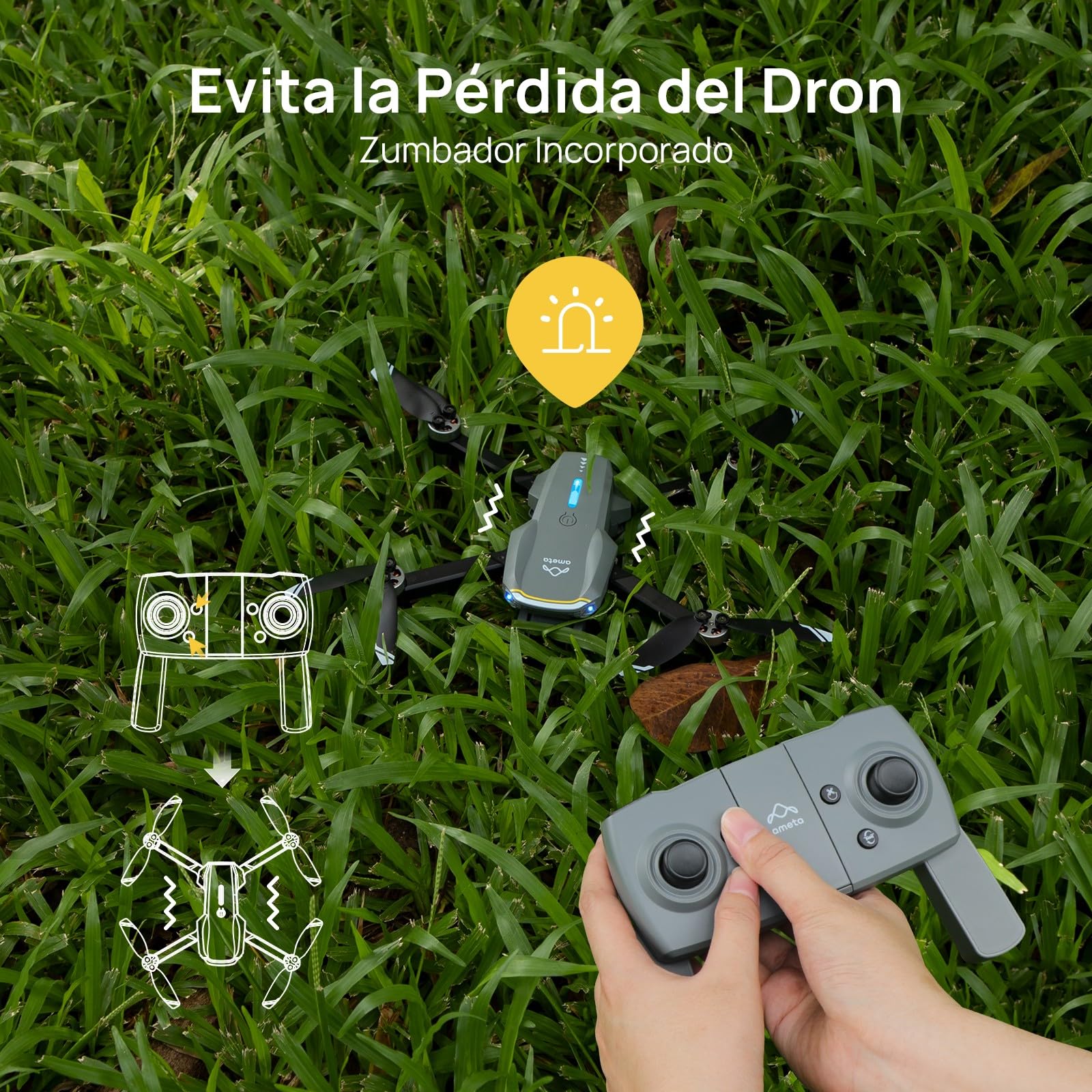 Ameta Drones con Camara 4K para Adultos, S20 Lite Dron para Niños Motor Brushless, Mini Drone FPV con 36min de Vuelo/Altitud Retención/Vuelo Círculo, Juguetes Regalo para Niños, Menos de 249g