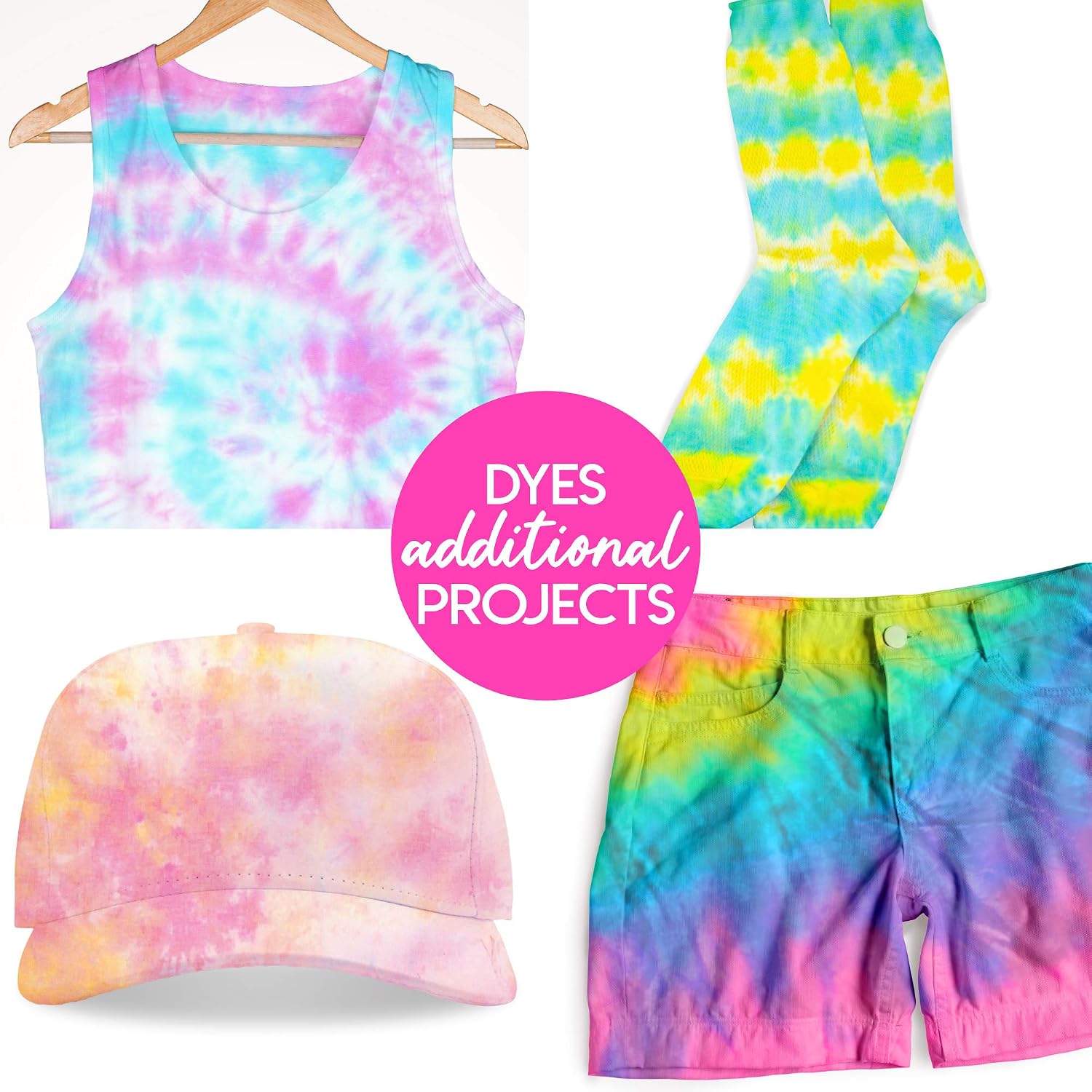 Just My Style Tie-Dye Tapestry Tub Kit by Horizon Group USA, Create Your Own Tie-Dye Tapestry, DIY Tie Dye Kit, Includes Dyes, Bottles, Rubber Bands, Protective Gloves, Less-Mess Tie-Dye Tub