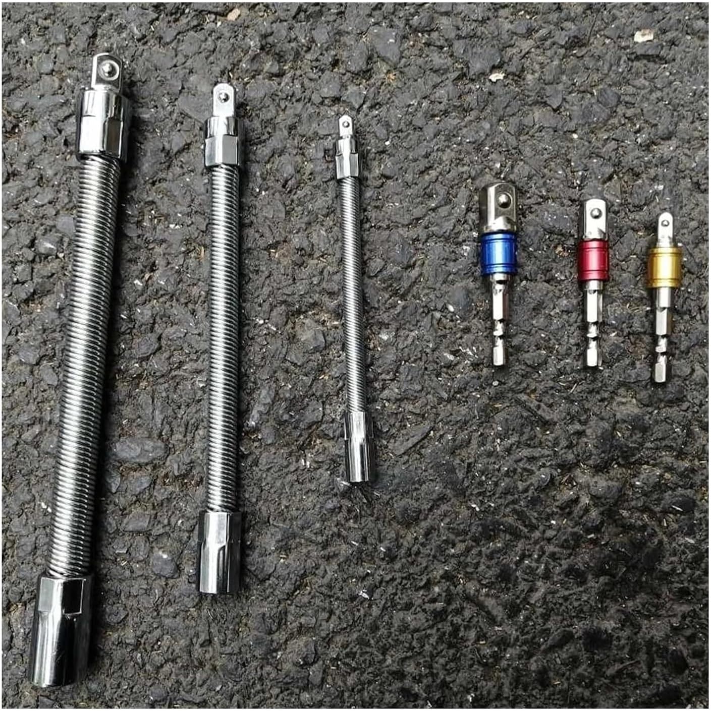 インパクトグレードソケットアダプター、ドリルビットアダプター、 6個六角フレキシブルホースドライバー延長ビットとアダプターソケットセ -  WWW.PPRPIPEFITTINGS.COM