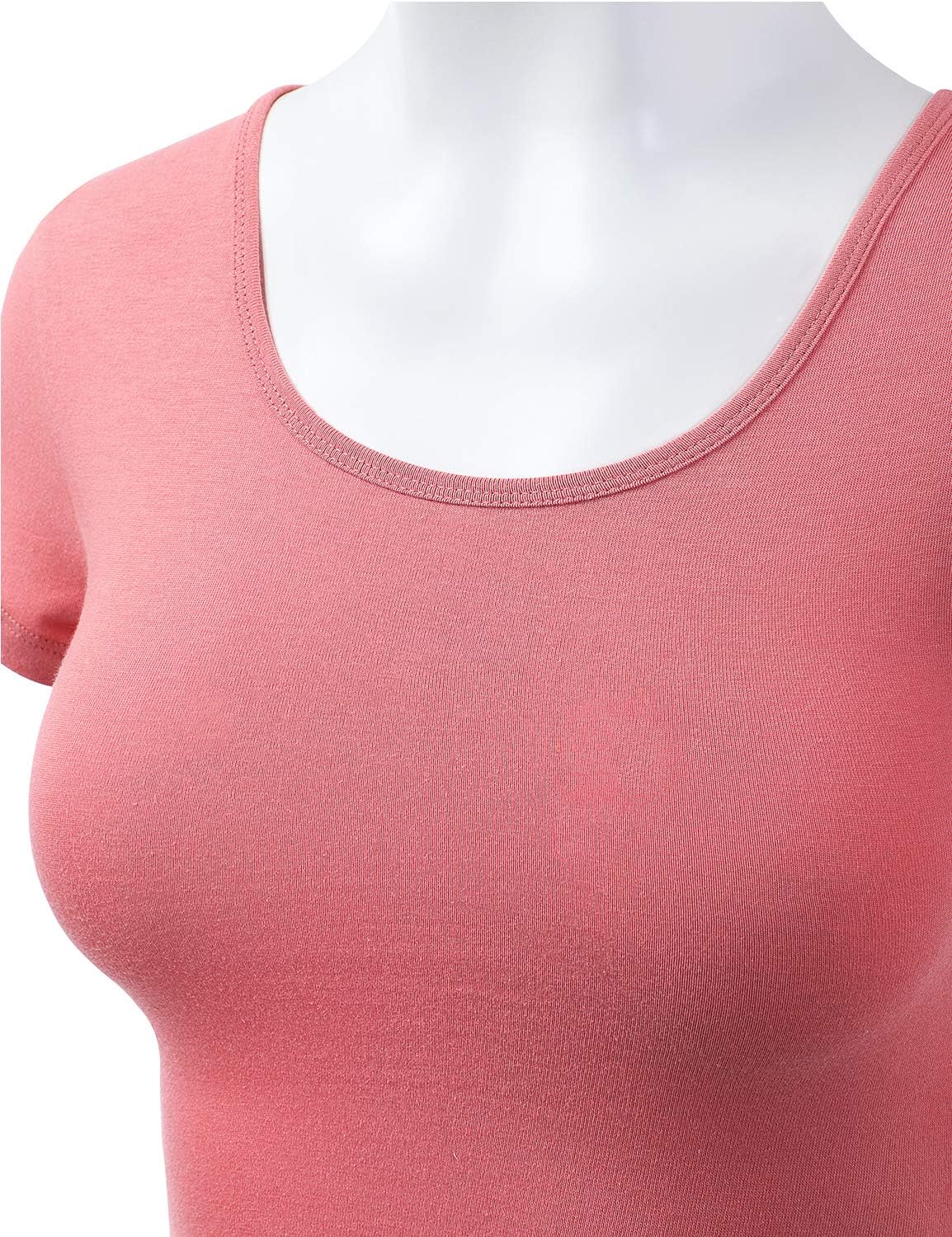Women Cotton Scoop Neck Crop Tops Short Sleeve Basic Casual Shirts image 5