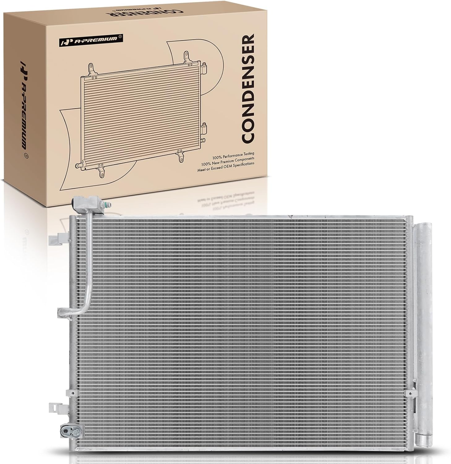 A-Premium Air Conditioning A/C Condenser Compatible with Audi A8 Quattro S8 2013-2014 3.0L 4.0L, Replace# 4H0260403D