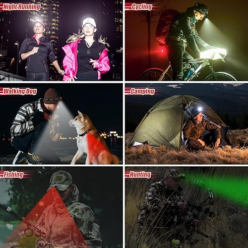 Miniatura 9 de Paquete de 4 luces recargables para casquillo, faros portátiles, sombrero de clip con sensor de movimiento, ligero IPX4 impermeable, luces LED de