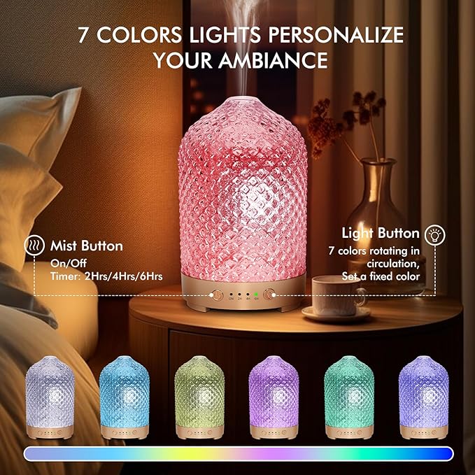 Difusor de Aromas Esenciales 200ml Ultrasonico con 7 Luces LED miniatura 3