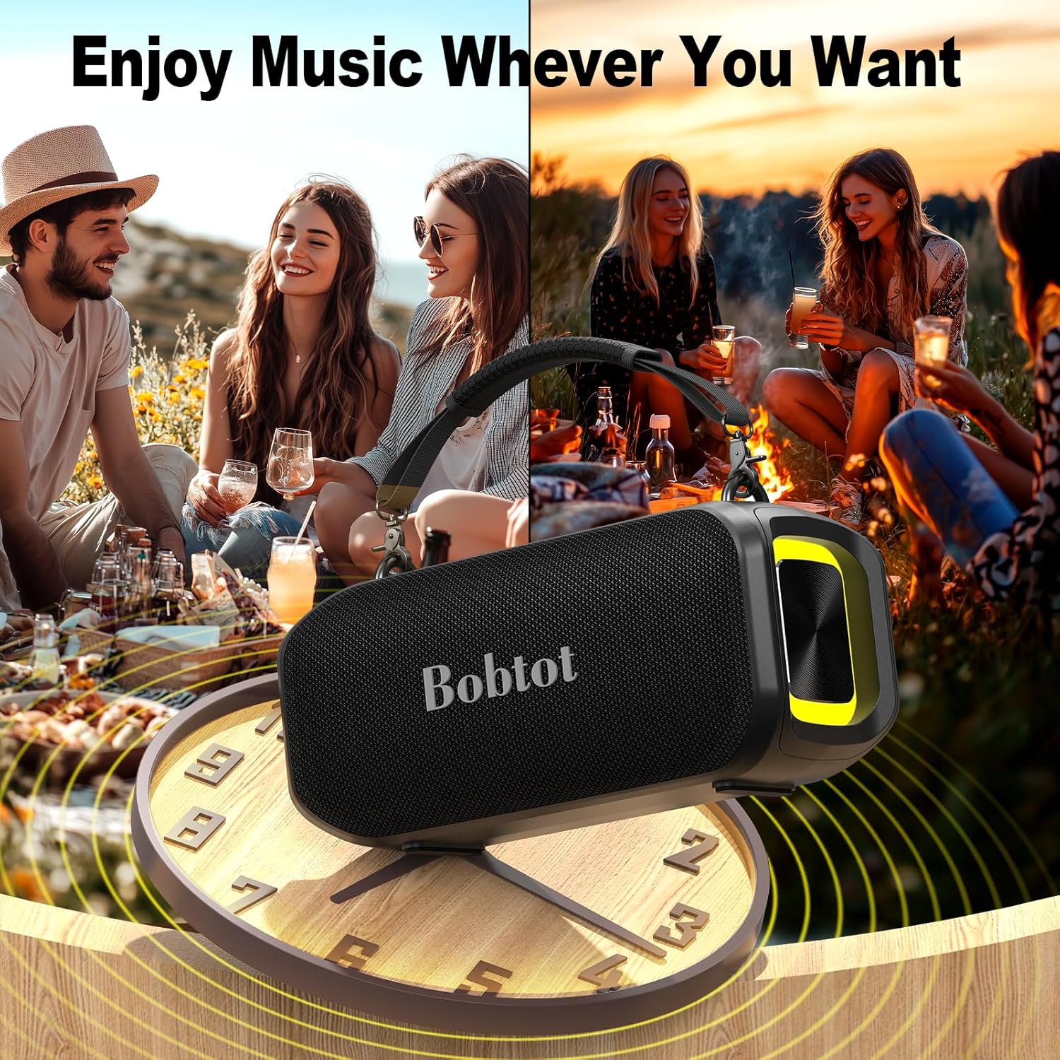 Small Portable Speaker for Adults with Wireless Microphone, Bluetooth Speaker, Punchy Bass, Four Magic Sound Voice Effects, Home Karaoke Player