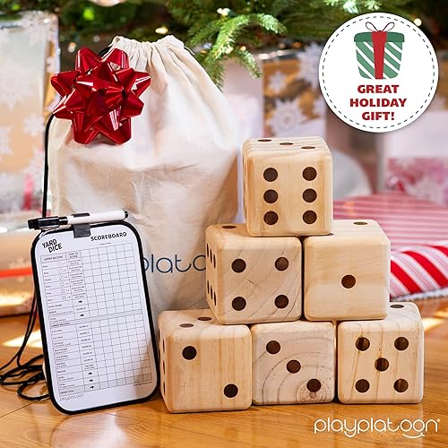 Miniatura 3 de Play Platoon Dados de césped - Juego de dados gigantes de madera para jugar juegos infinitos al aire libre