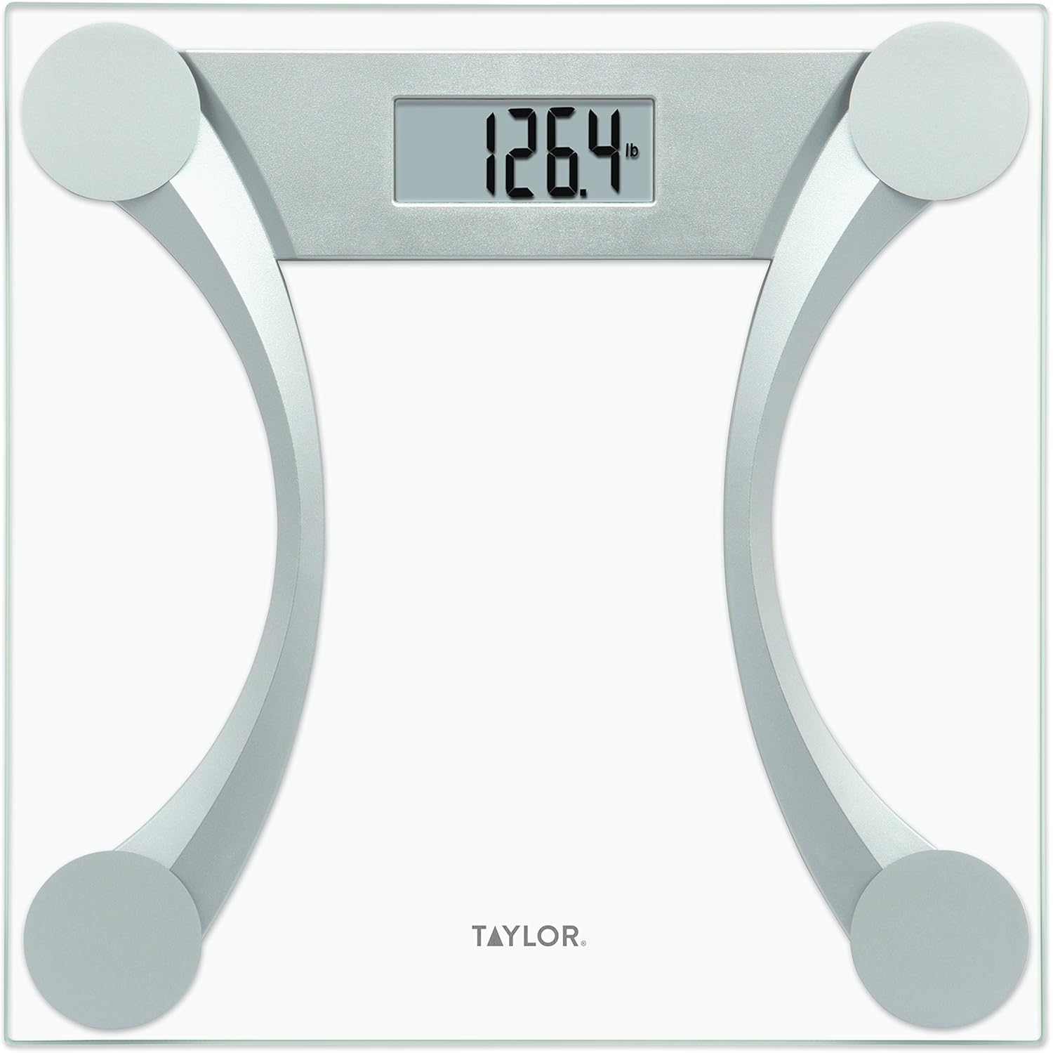 Amazoncom Taylor 400 Lb Capacity Clear Glass Digital Bathroom Scale With Metallic Accents Health Household