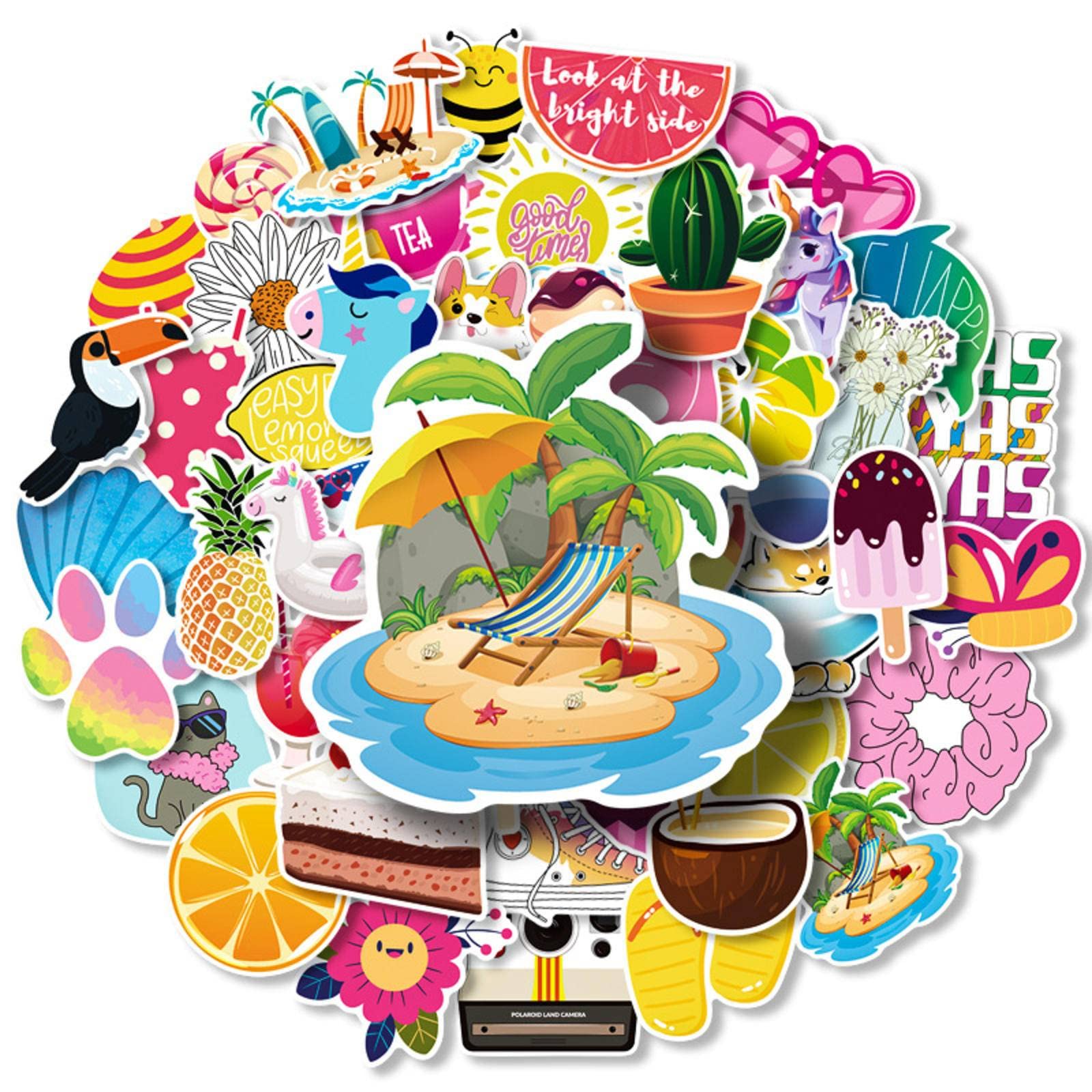 100 stuks schattige kattenstickers, waterdichte vinyl leuke cartoon