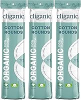 Cliganic Organic Cotton Rounds 300 Count - Lint-Free Hypoallergenic Makeup Remover Pads, 100% Pure Cotton