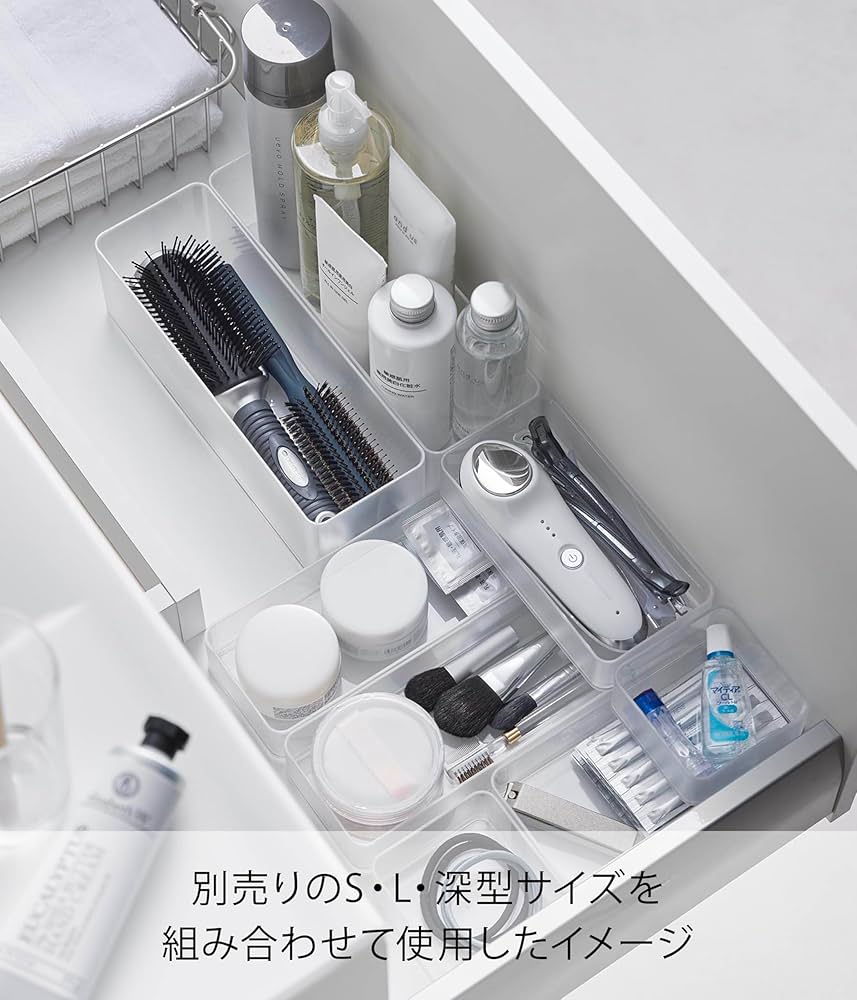 山崎実業 収納ケース 引き出し付き ホワイト 81KU0xtQklL._AC_UF894,