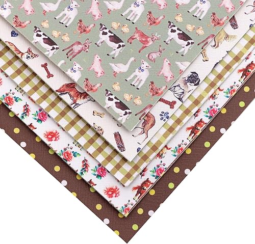 Miniatura 3 de David accessories Hojas de piel sintética con estampado de animales, tela de cuero sintético, 5 piezas de 7.7 x 13.2.9 pulgadas (7.9 in x 13.0 in),