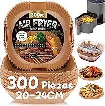 300 Pieces Square Air Fryer Paper 5-7L 20-24cm Disposable Paper Non Stick Perfect for COSORI Cecotec 5.5 6L