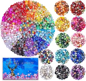 Aipridy Assortment European Large Hole Beads Spacer Beads Rhinestone Craft Beads for DIY Charms Bracelet Jewelry Making (Rainbow)