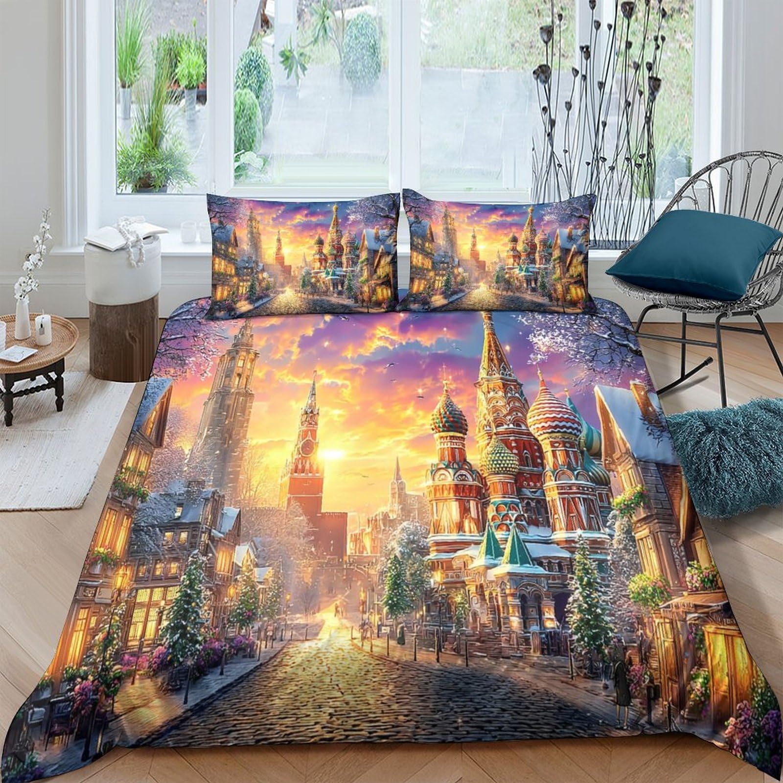 Housse de couette Kremlin 3D parure de lit 3 pièces idéale à offrir pour un anniversaire