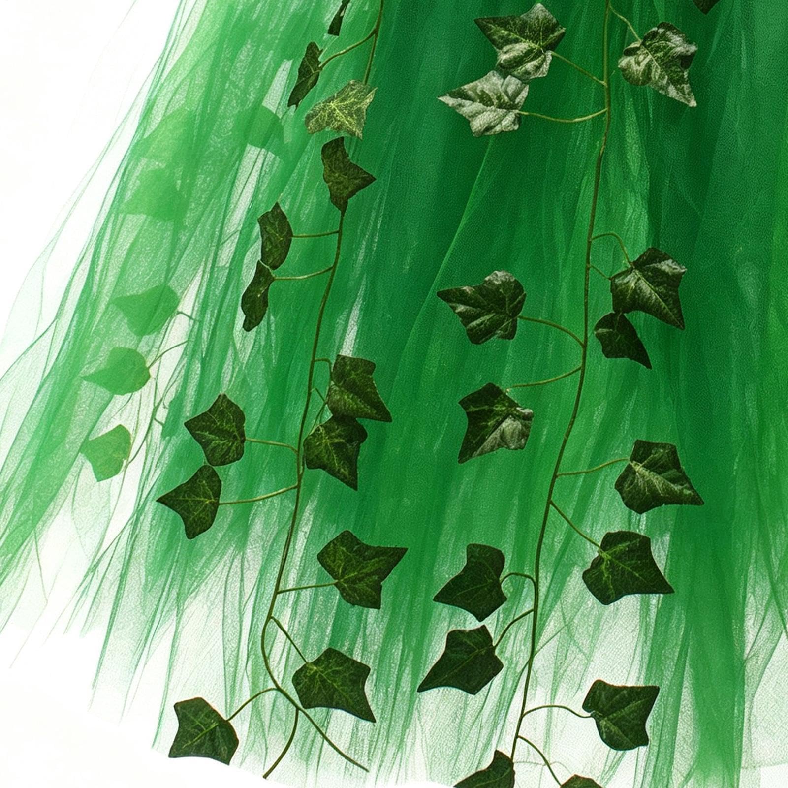 Costume da fata verde per bambine, per cosplay | Braccialetto con ali di farfalla, tutù, orecchie da elfo e corona di fiori, per ragazze, feste di compleanno, Halloween
