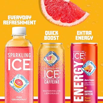 Sparkling Ice, Pink Grapefruit Sparkling Water, Zero Sugar Flavored Water, with Antioxidants and Vitamins, 17 fl oz Bottle