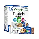 Orgain Organic Vegan Protein Bars, Chocolate Chip Cookie Dough - 10g Plant Based Protein, Low Calorie Healthy Snacks, No Lactose or Soy Ingredients, Gluten Free, Non-GMO - 1.41 Oz (Pack of 12)