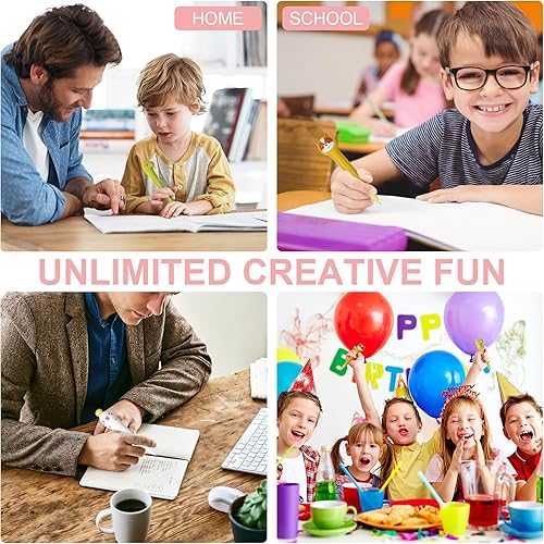 Miniatura 7 de Paquete de 10 bolígrafos Kawaii Squishies con tinta de gel de animales divertidos para niños, estacionarios, ideales para aliviar el estrés, bonitos