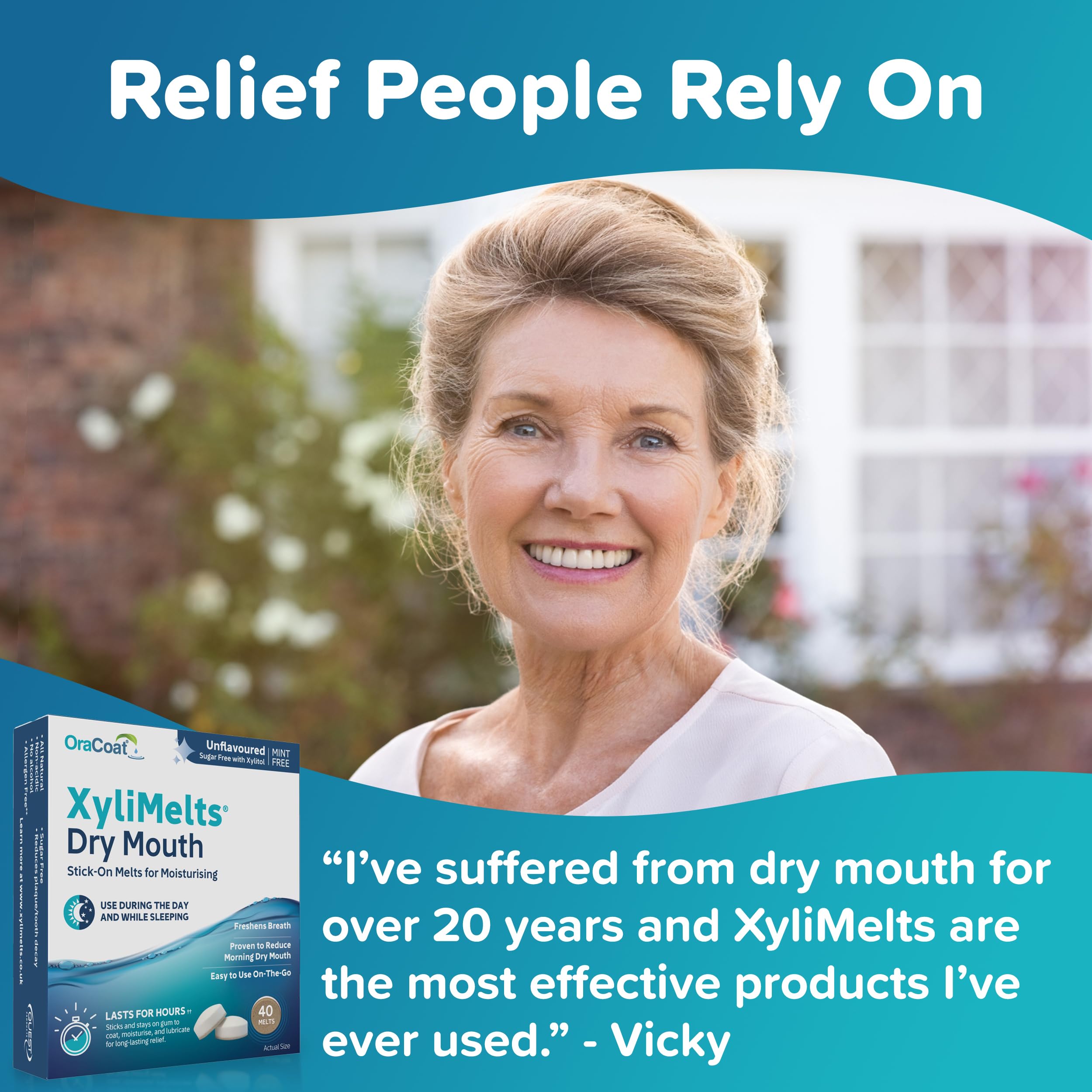 Oracoat - Xylimelts - Dry Mouth - Mint Free - 40 Count
