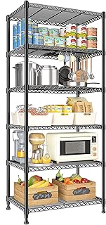 REIBII 72’’H Wire Shelving, 6 Tier Metal Shelving Units and Storage Shel...