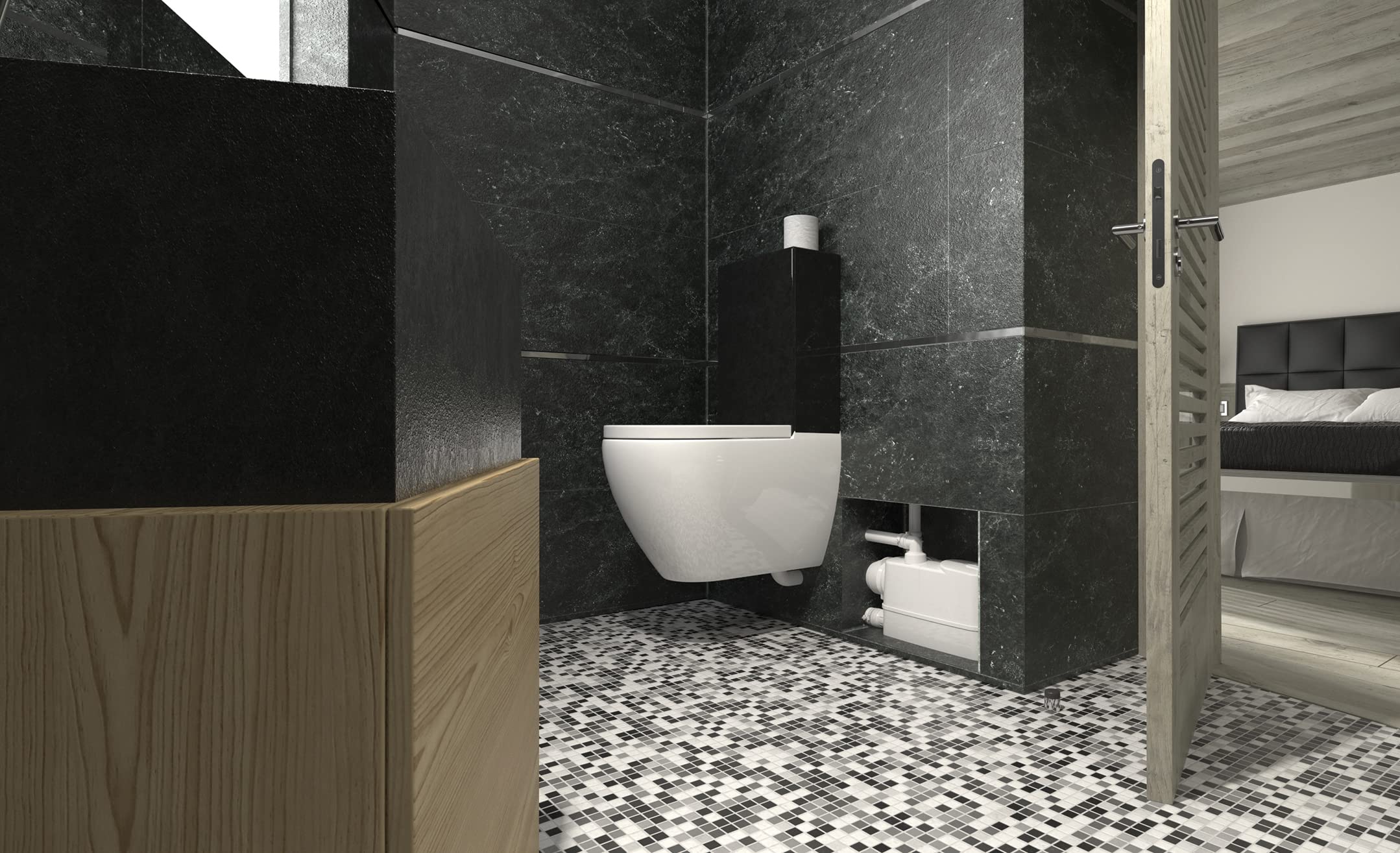 DAB GENIX WL 130 Trituratore con attacco WC laterale + bidet + lavandino + doccia