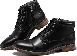 Arkbird Men's Genuine Leather Dress Ankle Boots with Side Zipper - Classic Casual Oxford for Work & Daily Wear