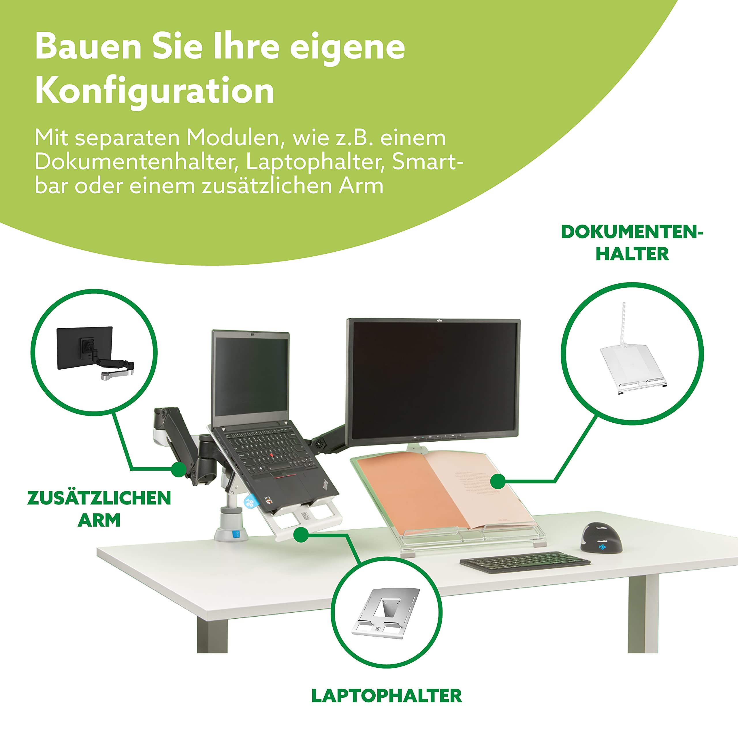 BRAZO PARA MONITOR R-GO 0 "-40" 1TFT MAX.9KG CAPARO 4 RESORTE DE GAS PLATEADO