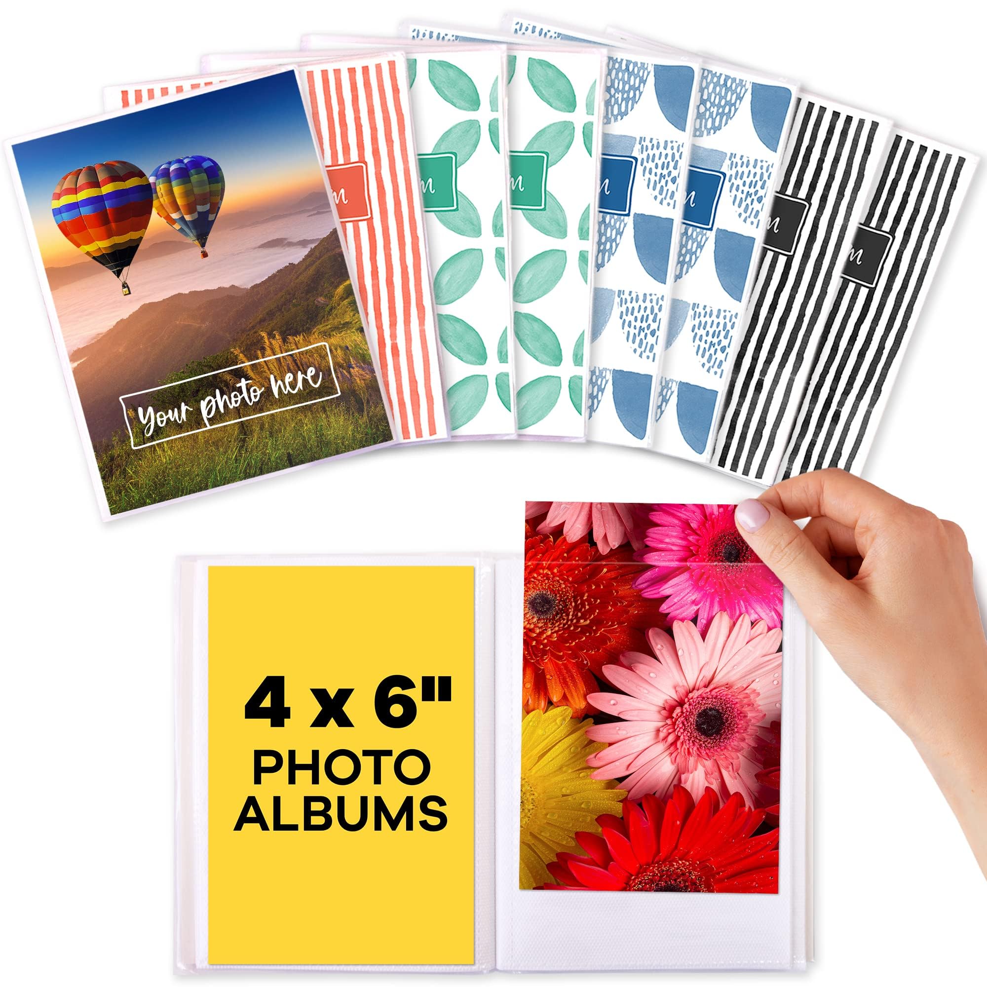Photo Albums for 4x6 Pictures - (Set of 8), by Paper Plan, Mini Albums, Each Can Hold Up To 36 Photos, Works With Portrait and Landscape Pictures - Perfect for Storing Beautiful Memories Home
