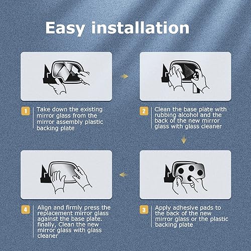 Miniatura 5 de Espejo de remolque de vidrio para Chevy 1999-2017 para Chevypara GMC Silverado 1500 2001-2016 para Chevy Silveradopara GMC Sierra 2500 HD Lente de