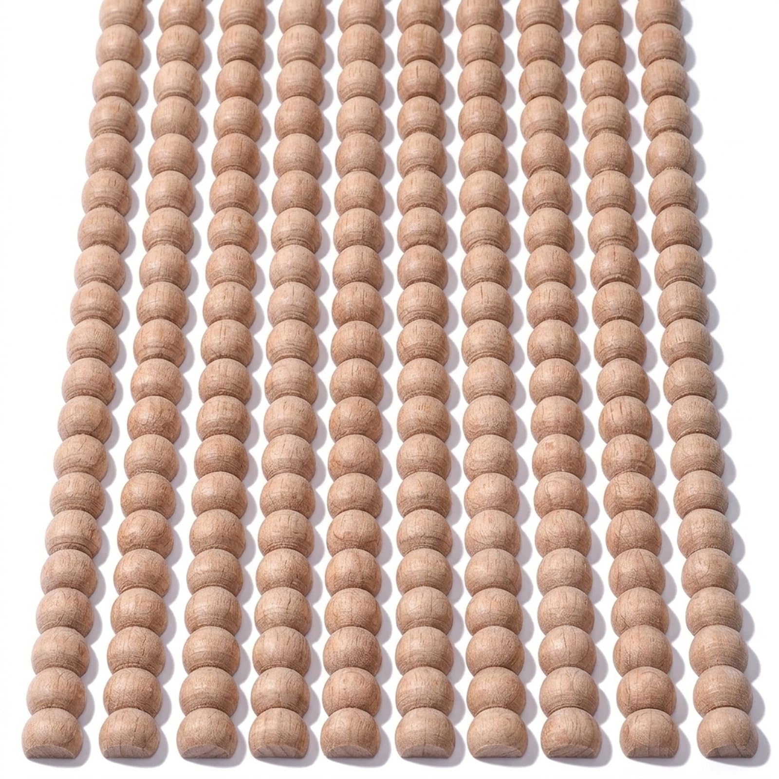 COZERI 12PCS Wood Beaded Trim 11x5.5x40mm, Solid Wood for Cabinets & Frames