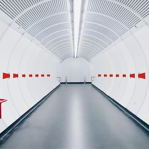 Miniatura 6 de PATIKIL Adhesivo de flecha de 6 x 2 pulgadas, paquete de 24 calcomanías de PVC extraíbles autoadhesivas impermeables para piso, letrero de flecha