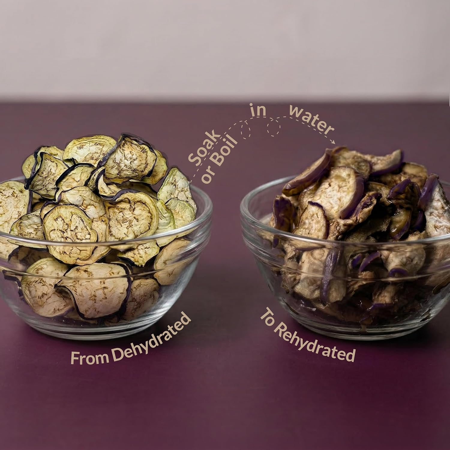 SHROOTS Dehydrated Vegetable Eggplant Flakes Air Dried Shredded Vegetable Gluten Free Pure Veg No Added Salt Easy Cooking Dried Eggplant Flakes for Everyday Meals - Great for Camping, Emergency Survival Food (50g/1.7oz Pack of 1)