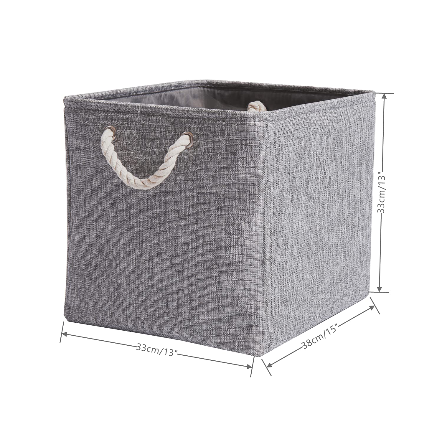 Paniers de Rangement en Tissu, 33 x 38 x 33 cm, Grandes boîtes de Rangement Pliables pour Organiser Les vêtements, Les étagères et Les placards de la Chambre d'enfant (Gris, Lot de 4)