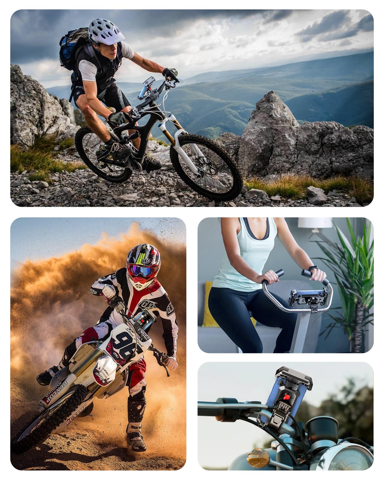 CIRYCASE Support Telephone Velo, [Installation 3s & Anti-Vibration Ultime] Support Telephone Moto, 360° Rotation & Pince de Guidon Robuste Améliorée, Porte Téléphone Vélo pour 4,7-6,8” Smartphones