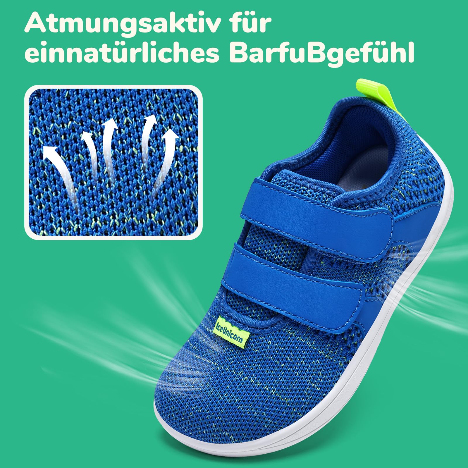 IceUnicorn Barfussschuhe Kinder Breite Barfuß Hausschuhe Jungen Mädchen Minimalistische Hallenschuhe Kinderschuhe Atmungsaktiv Leicht Fitnessschuhe