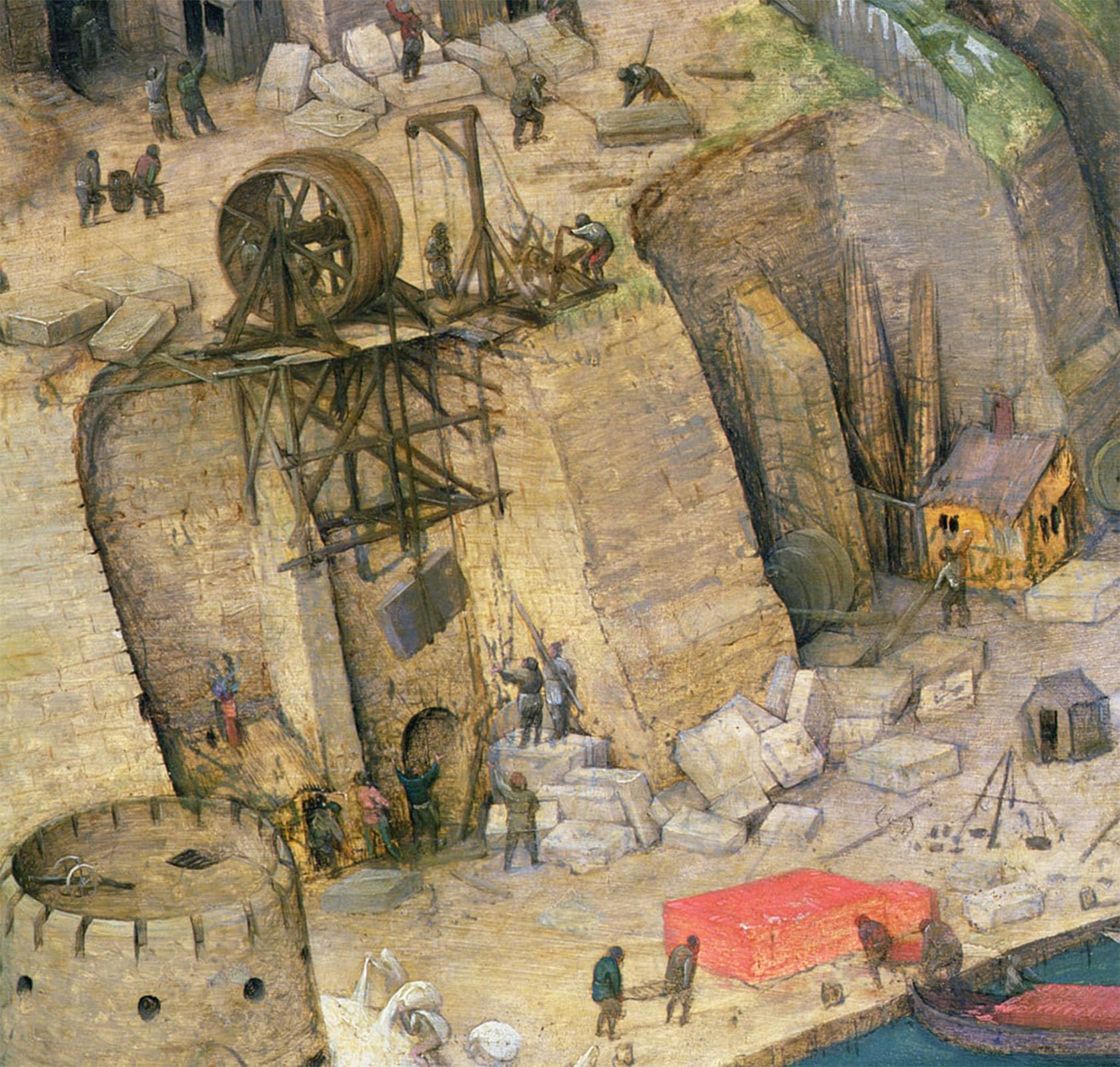 ARTXLXXBN Famous Art Print Poster Vintage Wall Art the Tower of Babel Detail of the Construction Works by Pieter Bruegel the Elder Canvas Art Poster for Home Decor 60x90cm