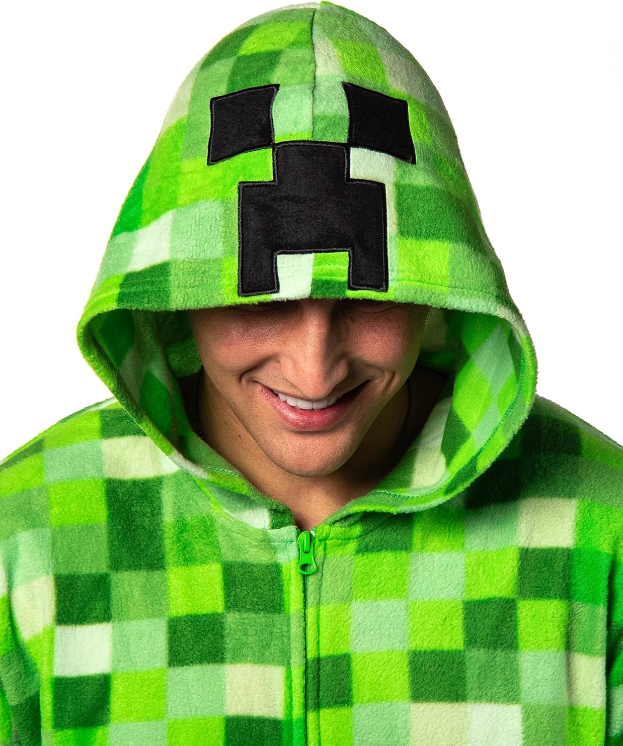 Minecraft Creeper Costume Pajama Outfit One Piece Union Suit