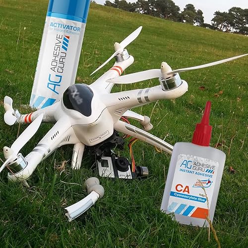 Miniatura 2 de Adhesive Guru CA Glue con activador (1.7 oz - 6.76 fl oz)  Super pegamento de cianoacrilato de alta calidad para carpintería, torneado de madera,