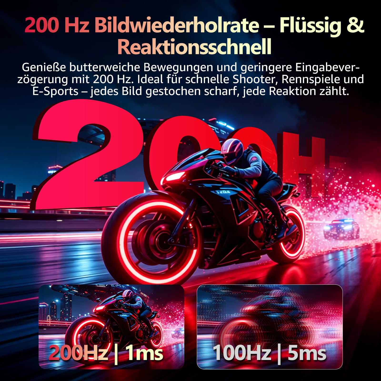 Gawfolk 27 Zoll Curved Gaming Monitor 200Hz, 1800R Full HD PC Bildschirm mit Lautsprecher, 1920x1080p Computermonitors for Home & Office, HDMI, VGA, unterstützt VESA 100 * 100MM