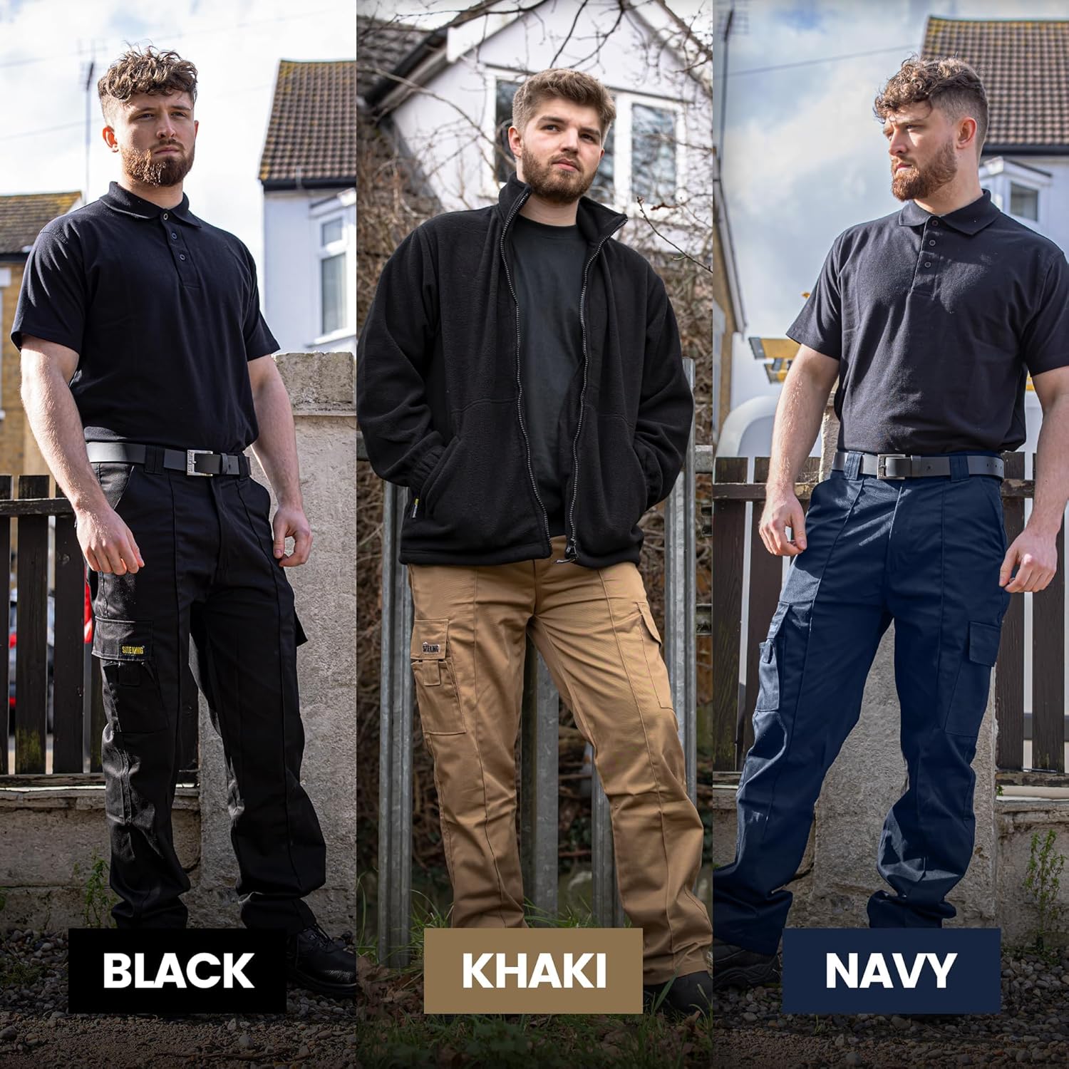 SITE KING Mens Cargo Combat Work Trousers Sizes 28 to 56 with Button & Zip Fly — image 5