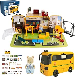 Gabby's Dollhouse Celebration Party Bus, Transforming Playset With Gabby & DJ Catnip Toy Figures And Dollhouse Accessories