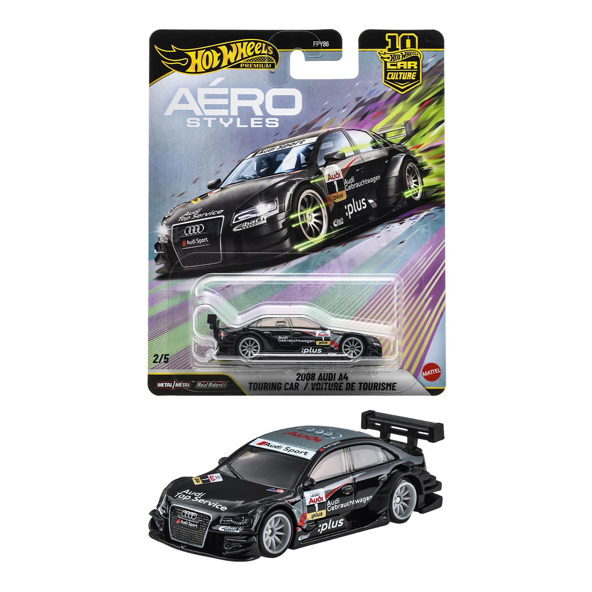 ホットウィール(Hot Wheels) カーカルチャー エアロスタイルズ 2008アウディA4 ツーリングカー 3歳から JKF04 | ミニカー 1:64スケール・Real Riders™タイヤ・Metal/Metal™仕様・エアロスタイルズシリーズ・2008年モデル・ツーリングカー