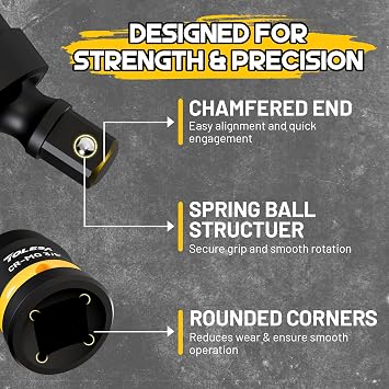 Swivel Socket Set, Impact Universal Joint-Socket Set, 1/2, 3/8, 1/4 Flexible Socket Swivel Set Premium CR-MO Steel U Joint Adapter Wobble