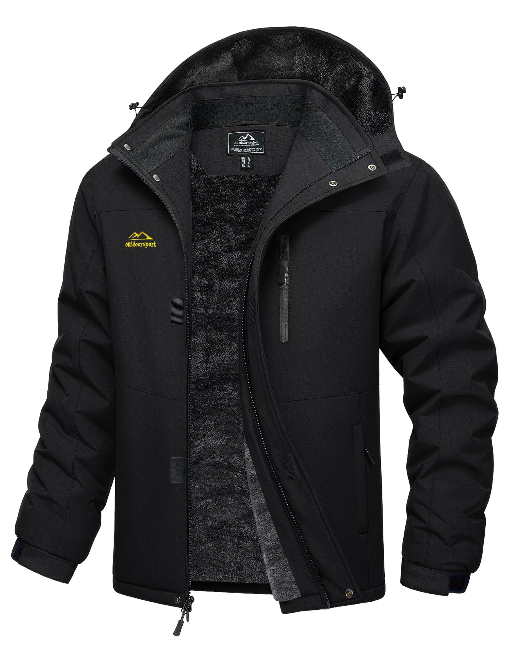 MAGCOMSEN Mens Winter Ski Jacket Waterproof Snow Jackets Fleece Insulated Coats Outdoor Snowboard Warm Parka Raincoat