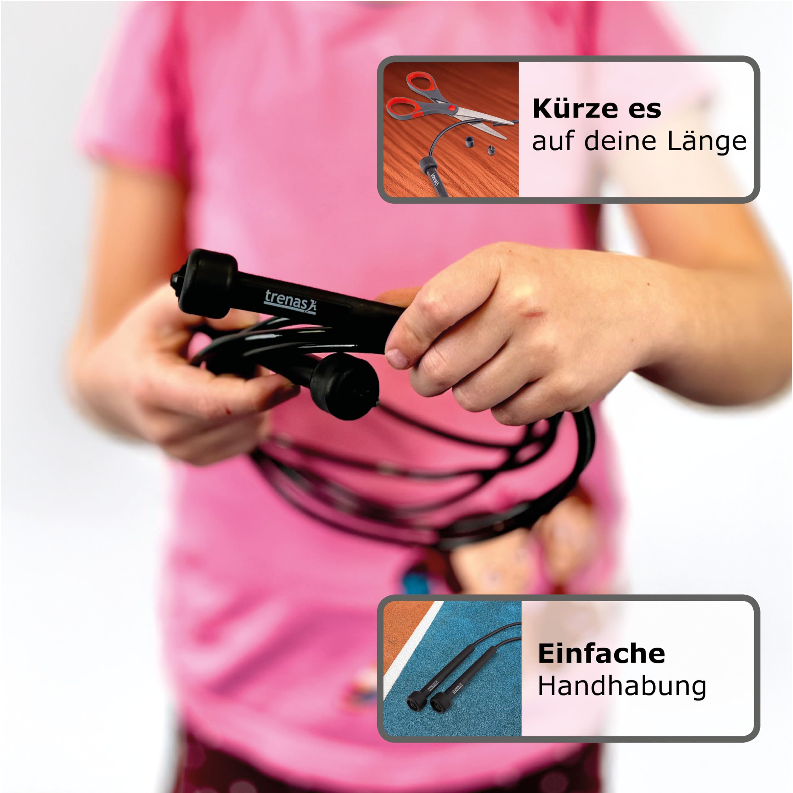 Corde à Sauter Speed Trenas – 3 M Ou 3,4 M, Coloris Fun Et Fluo, Pour Adultes Et Kids