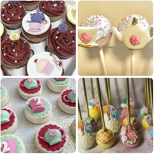 Miniatura 7 de Moldes de chocolate de silicona para fiesta de té, moldes de fondant en forma de cupcakes, pequeños moldes para hornear helados para decoraciones de