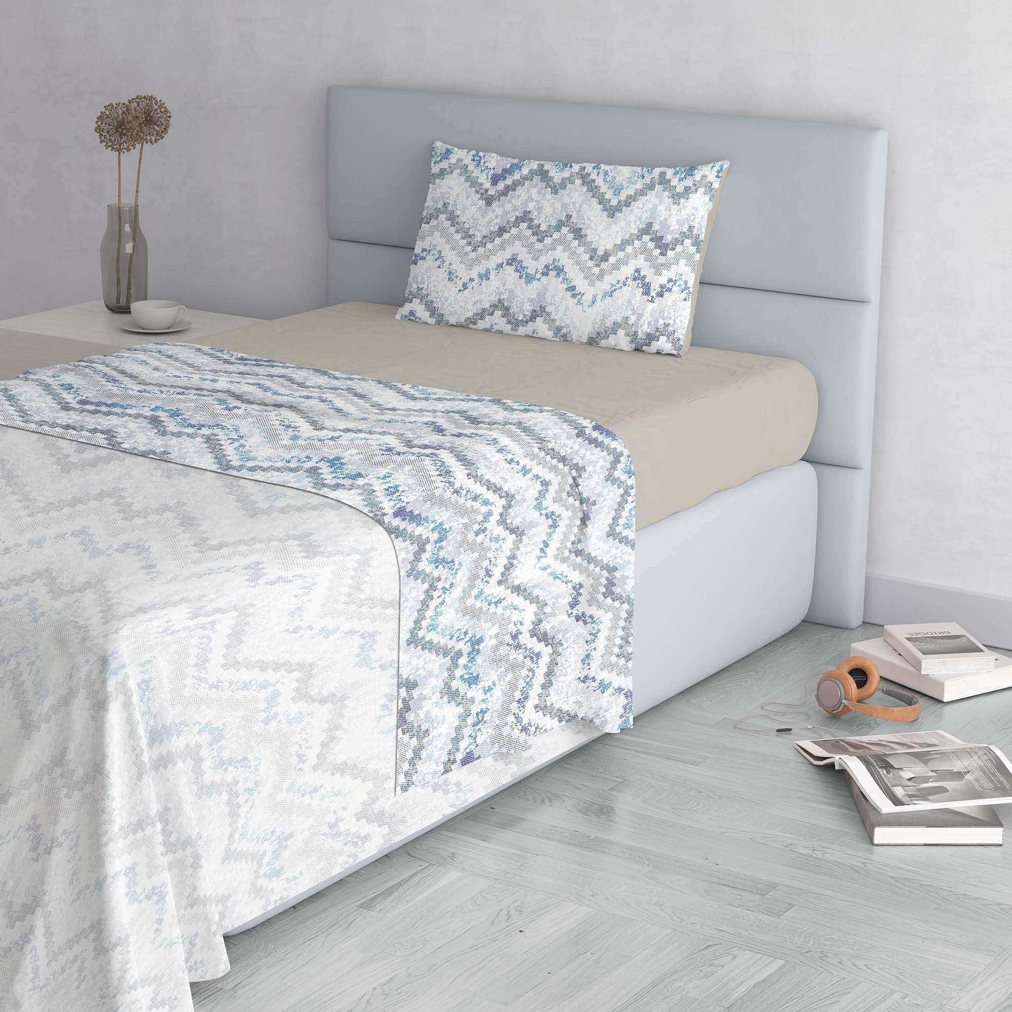 Fashion Microfibre Duvet Cover Set, Made in Italy, Jakarta, Single, Single Bed